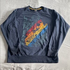 Star Wars Men's Navy Crewneck with Multicolor Millennium Falcon Graphic